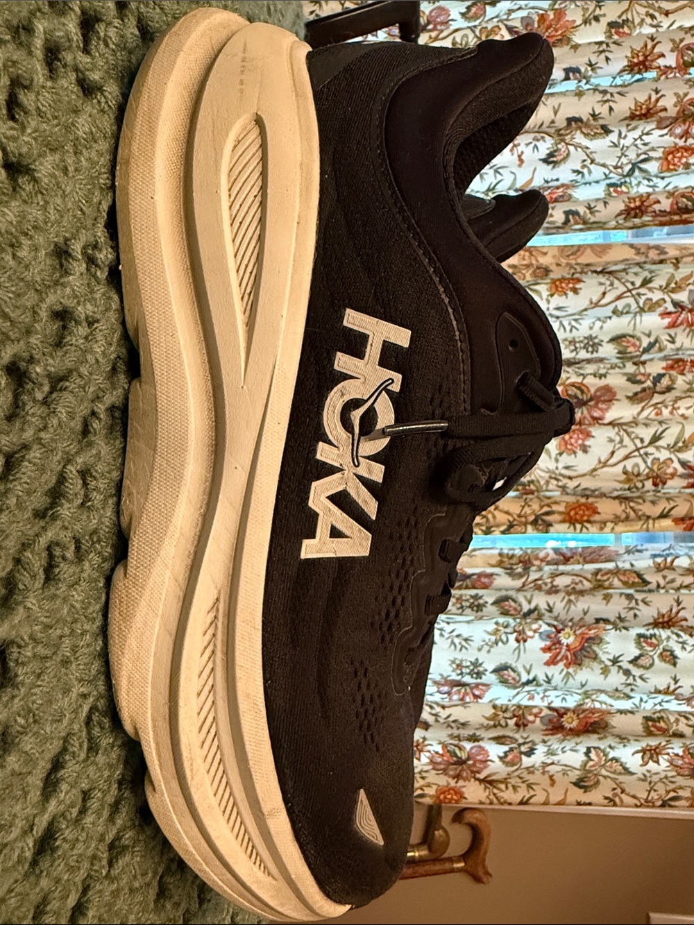 Hoka Black and White Athletic Sneaker